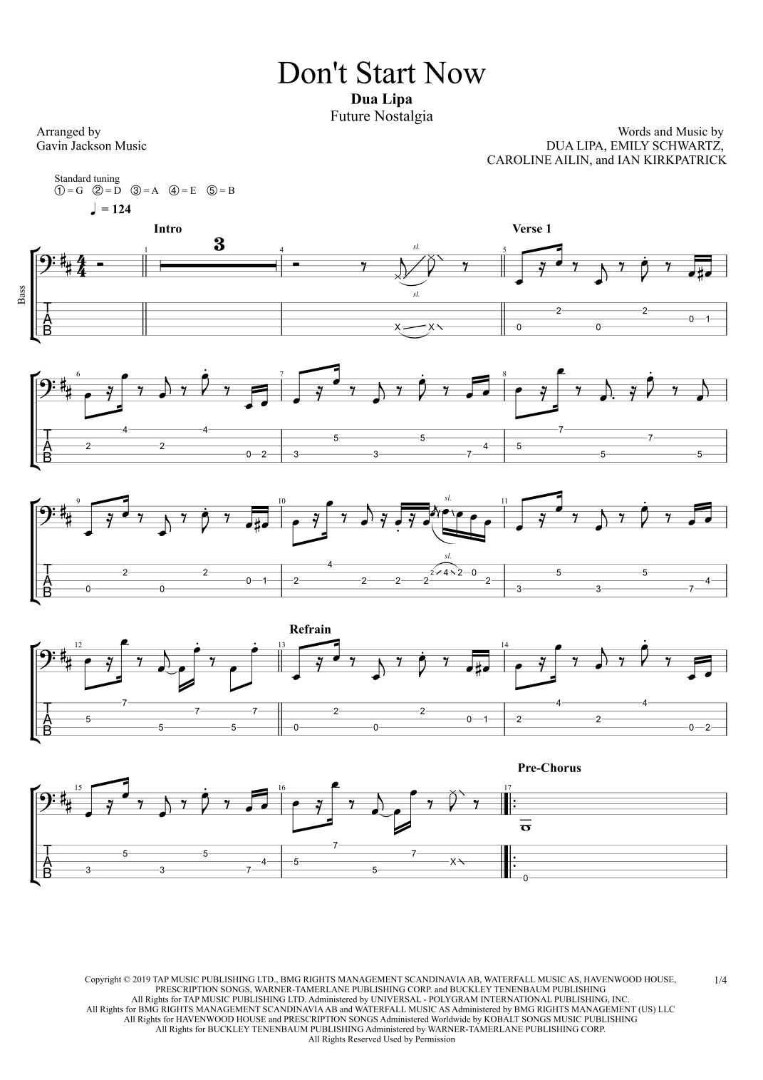 Don't Start Now (arr. Gavin Jackson Music)