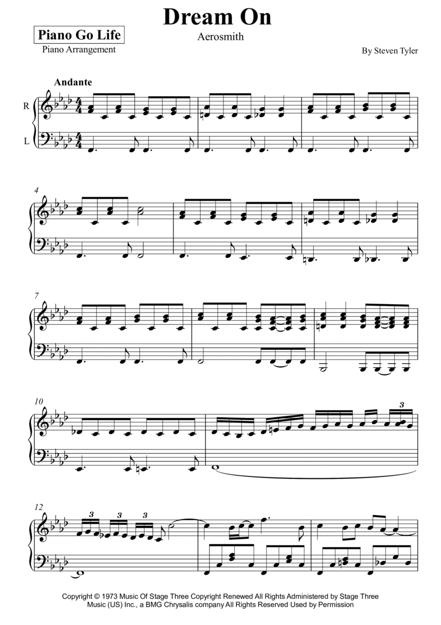 Dream On (arr. Piano Go Life)