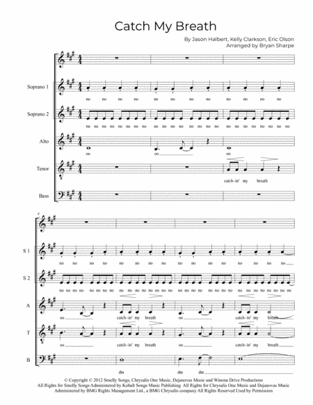 Catch My Breath (arr. Bryan Sharpe)