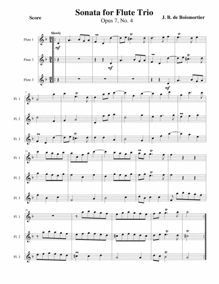 Flute Sonata, Opus 7 No 4 (arr. Gary Bricault)