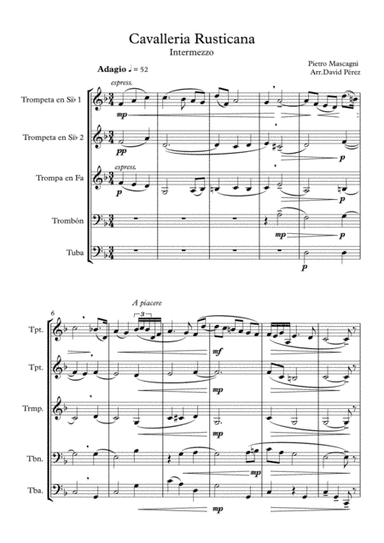 Intermezzo Cavallería Rusticana (arr. David Pérez)