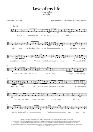 Love Of My Life (arr. Clarice Pereira)
