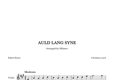 Auld lang syne  in A Violin Easy Christmas carol (arr. Milanov)