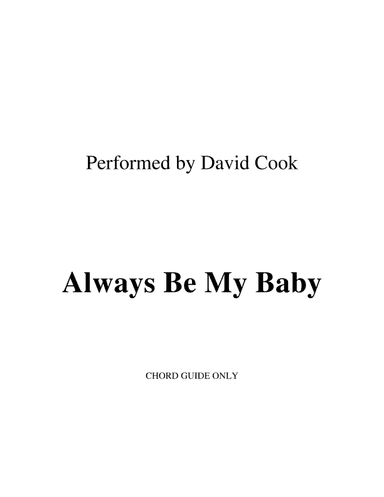 Always Be My Baby (arr. RWM)