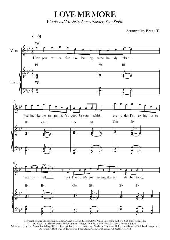 Love Me More (arr. Bruna T.)