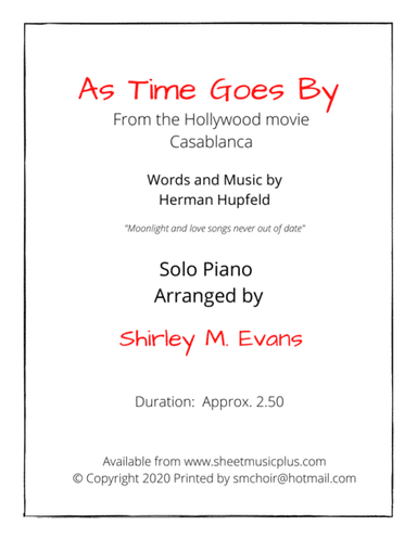 As Time Goes By (arr. Shirley M. Evans)