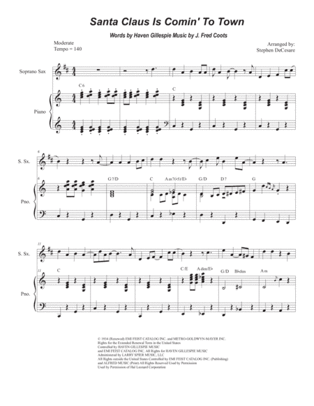 Santa Claus Is Comin' To Town (arr. Stephen DeCesare)