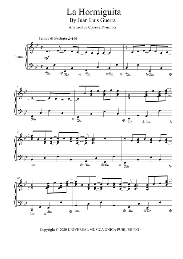La Hormiguita (arr. ClassicalDynamics)