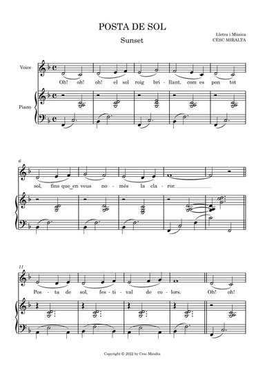 POSTA DE SOL Veu & Pno