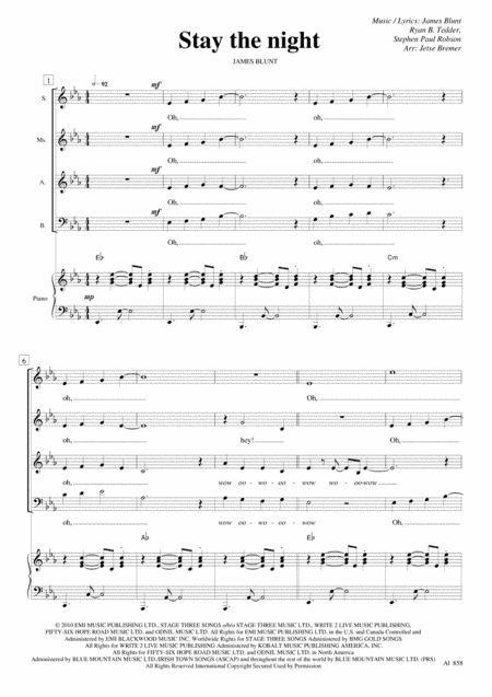 Stay The Night (arr. Jetse Bremer)