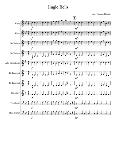 Jingle Bells for Beginner Concert Band (arr. Deanna Hnatiw)