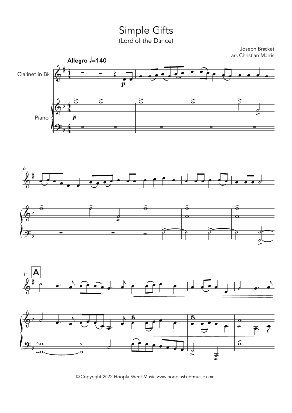 Simple Gifts (arr. Christian Morris)