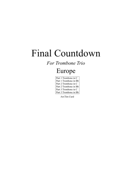 Final Countdown (arr. Tim Curd)