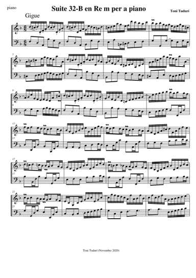 Gigue of barroque suite nº32B - (Toni Tudurí - november 2020)