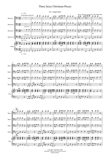 3 Jazzy Christmas Pieces for Bassoon Quartet (arr. David Burndrett)
