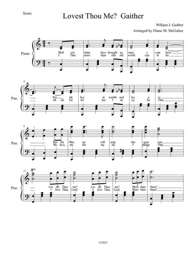Lovest Thou Me (arr. Diane M. McGahee)