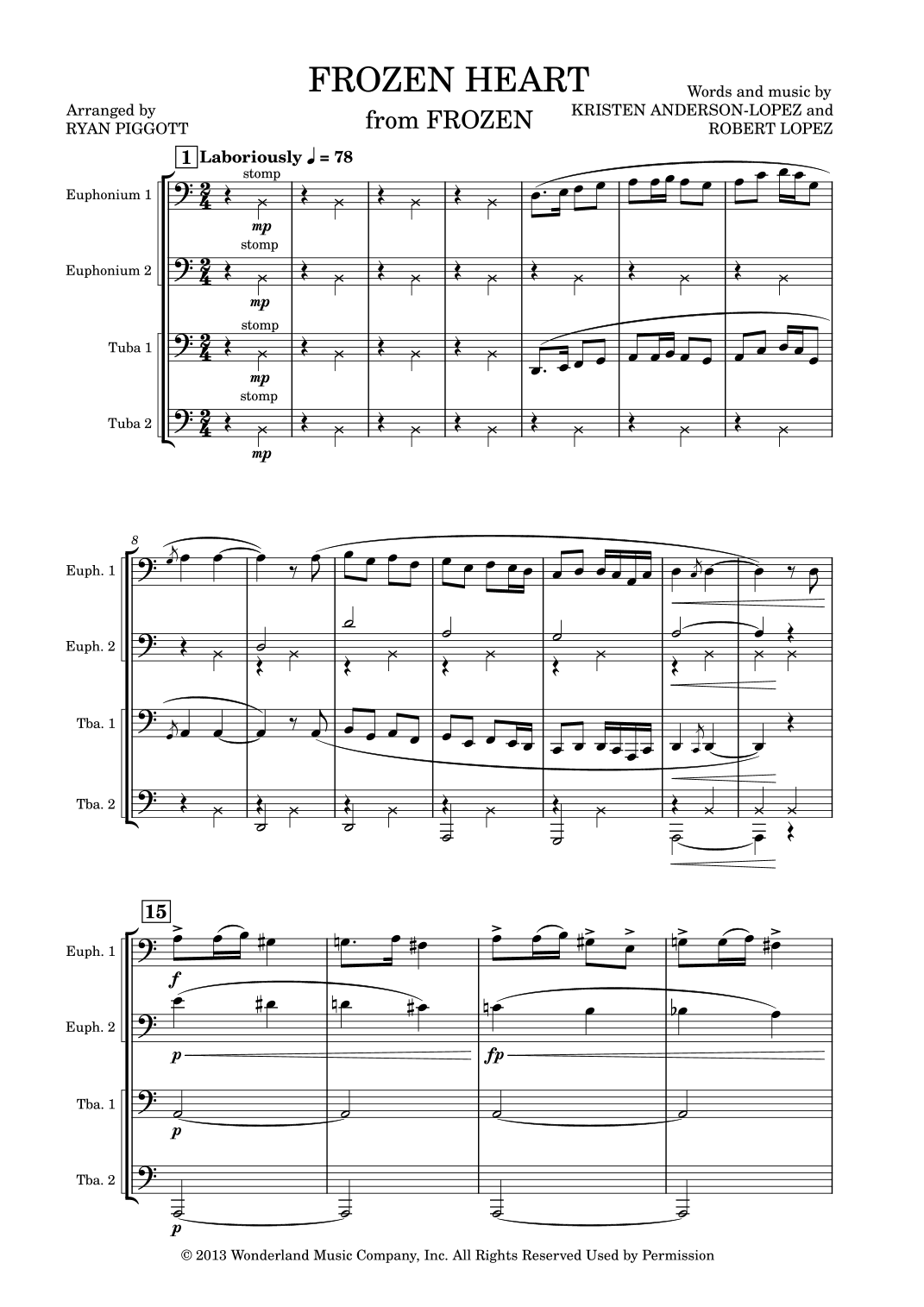 Frozen Heart (arr. Ryan Piggott)