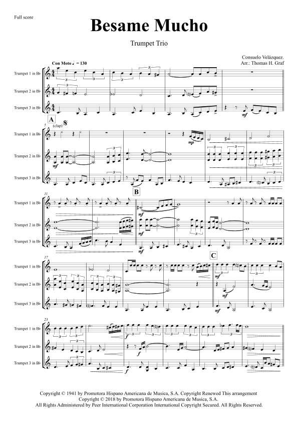 Bésame Mucho (arr. Thomas Graf)