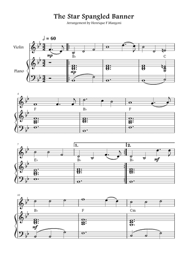The Star-Spangled Banner (arr. Henrique F Mangoni)