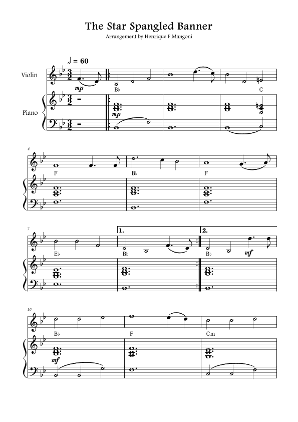 The Star-Spangled Banner (arr. Henrique F Mangoni)