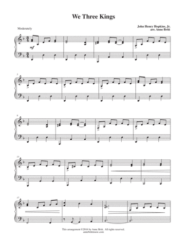 We Three Kings (early intermediate piano solo) (arr. Anne Britt)