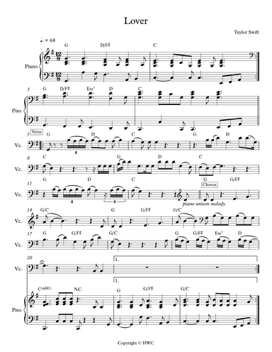 Lover (arr. Lydia Marmen)