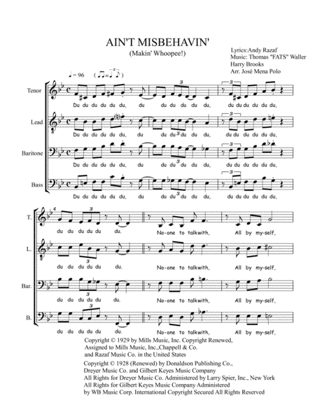 Ain't Misbehavin' (arr. Jose Mena Polo)