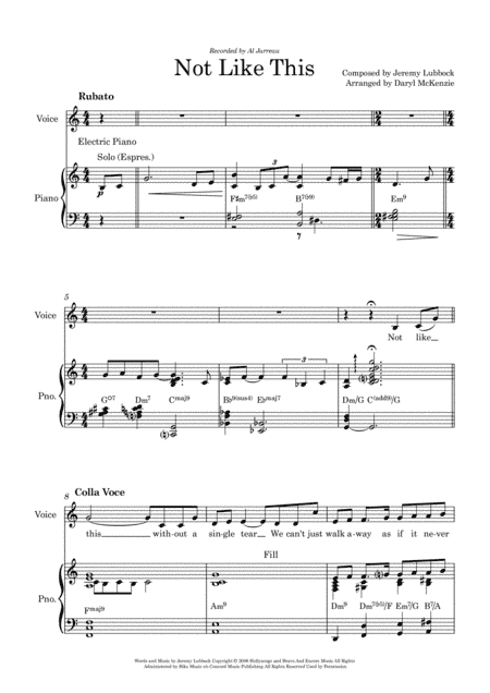 Not Like This (arr. Daryl McKenzie)