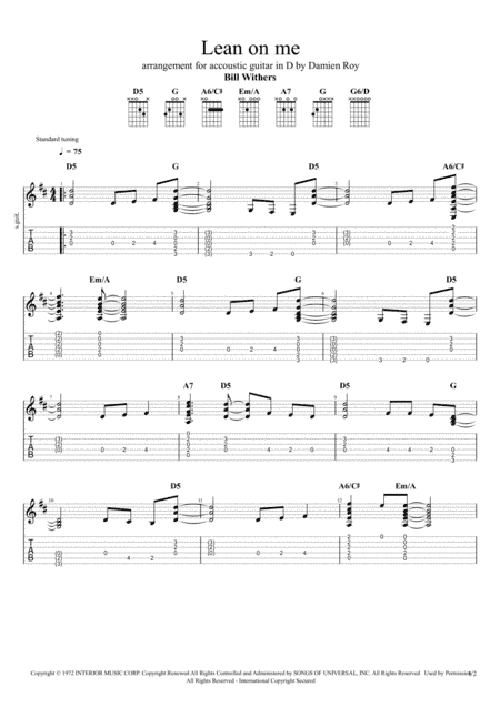 Lean On Me (arr. Damien Roy)