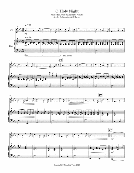 O Holy Night for Oboe Solo with Piano Accompaniment (Christmas) (arr. Debra E. Stempien, Gregory H. Turner)