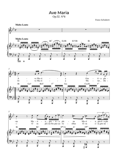 Ave Maria Schubert - Soprano with chords in Bb (arr. Alex Nunes Rodrigues)