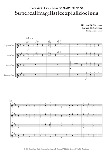 Supercalifragilisticexpialidocious (arr. Diego Marani)