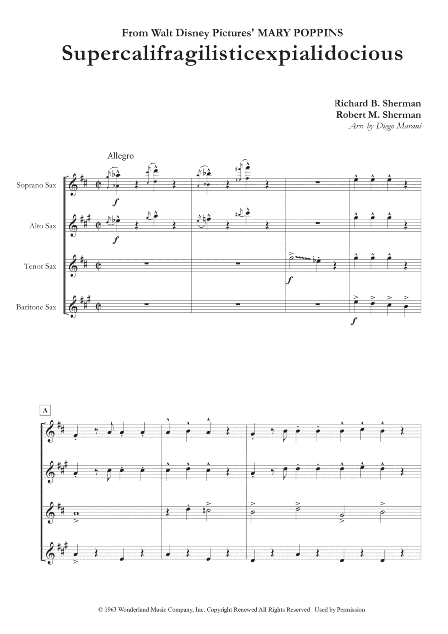 Supercalifragilisticexpialidocious (arr. Diego Marani)