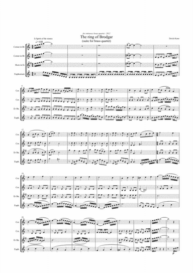 The ring of Brodgar (by Derick Kane) - Brass quartet, 2 cornets/Horn Eb / Euphonium (arr. Derick Kane)