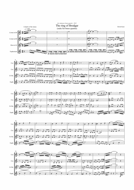 The ring of Brodgar (by Derick Kane) - Brass quartet, 2 cornets/Horn Eb / Euphonium (arr. Derick Kane)