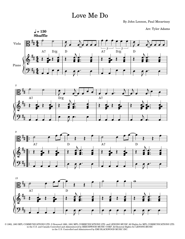Love Me Do (arr. Tyler Adams)