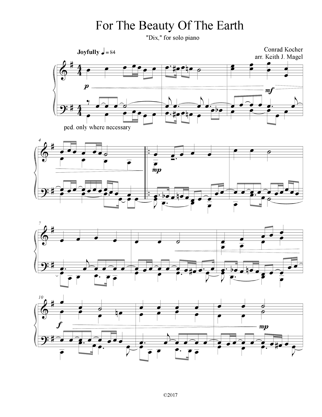 For The Beauty Of The Earth (arr. Keith James)