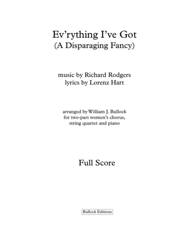 Ev'rything I've Got (arr. William J. Bullock)