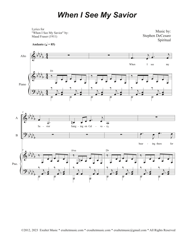 When I See My Savior (with "Were You There") (Vocal Trio - (SAB)