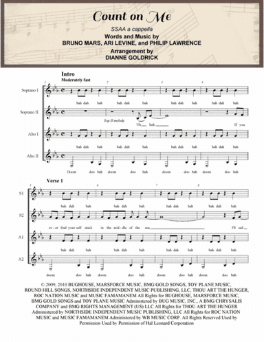 Count On Me (arr. Dianne Goldrick)