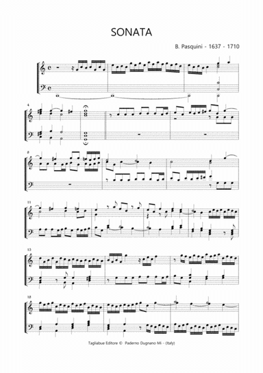 PASQUINI - SONATA FOR ORGAN