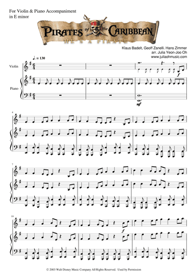 He's A Pirate (arr. Julia Yeon-Joo Oh)