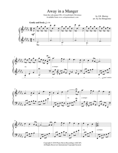 Away in a Manger - traditional Christmas - by Joe Bongiorno (arr. Joe Bongiorno)