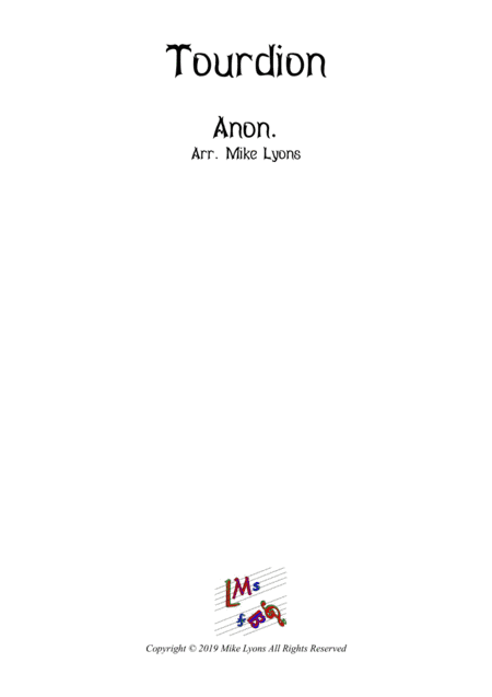 Double Reed Quartet - Tourdion (With optional percussion) (arr. Mike Lyons)