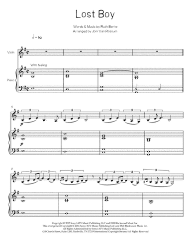 Lost Boy (arr. Joni Van Rossum)