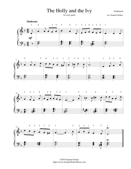 The Holly and the Ivy (minor key setting) - for easy piano (arr. Samuel Stokes)