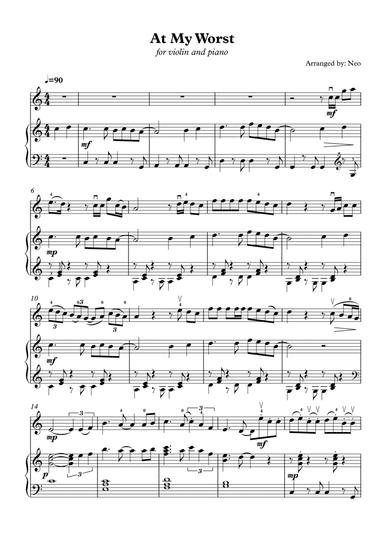 At My Worst (arr. Neo)