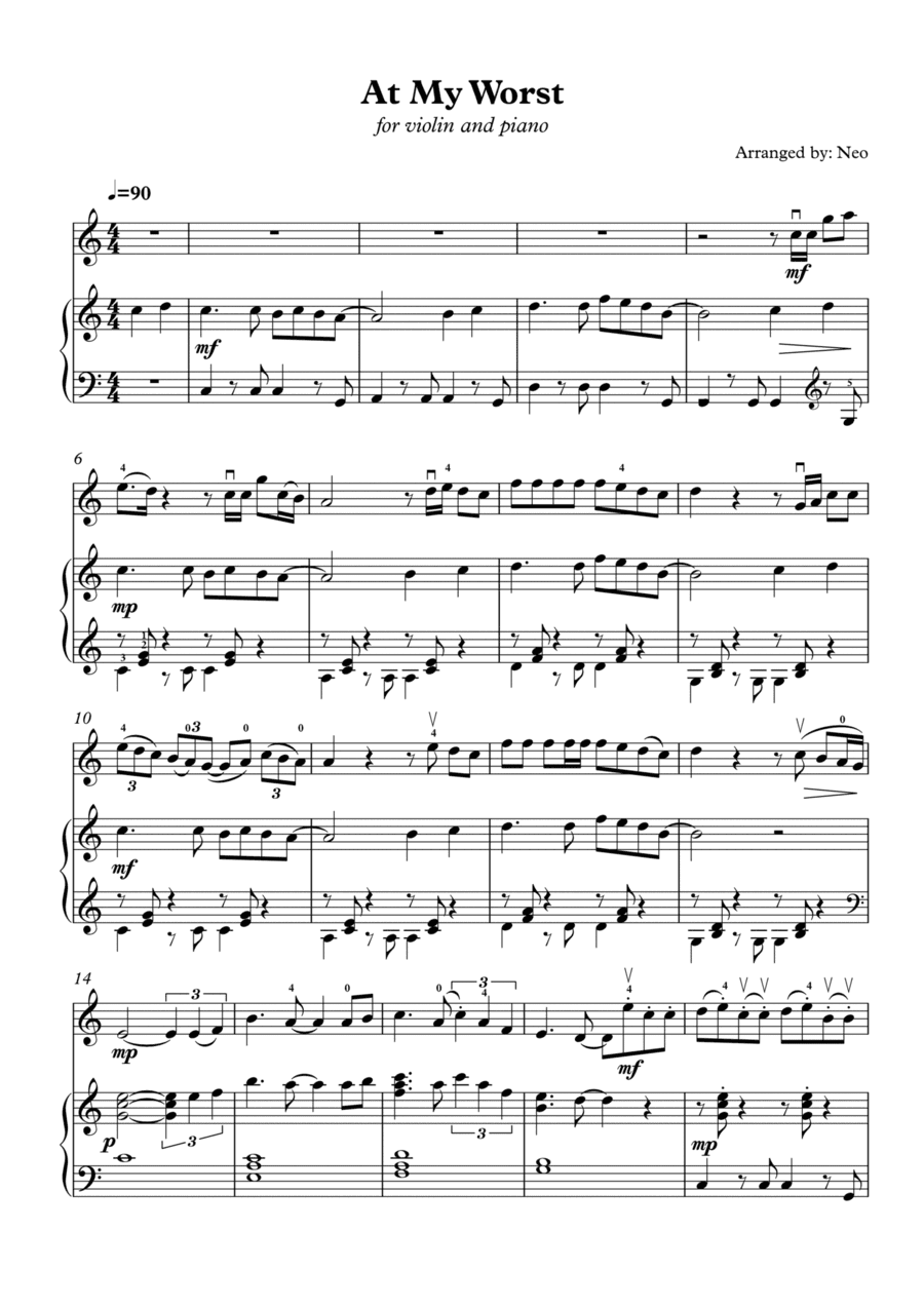 At My Worst (arr. Neo)