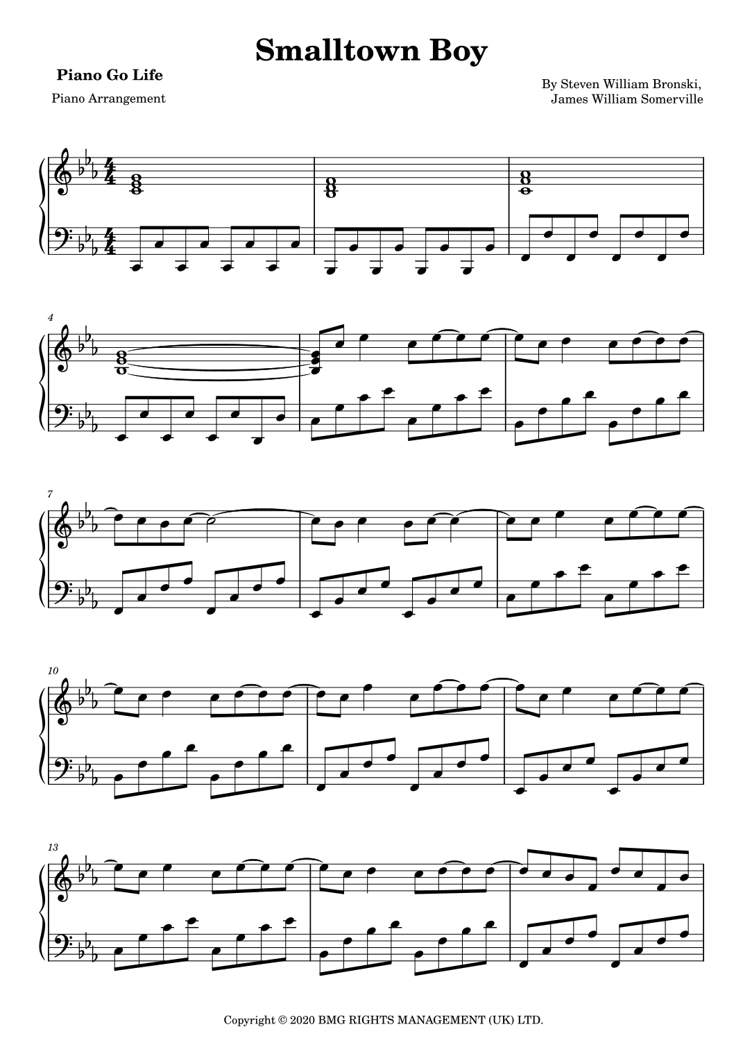 Smalltown Boy (arr. Piano Go Life)