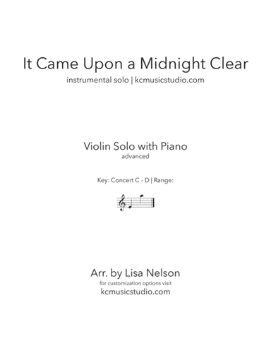 It Came Upon a Midnight Clear - Violin Solo (arr. Lisa Nelson)